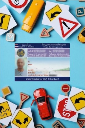 Thai driving licence car and motorbike